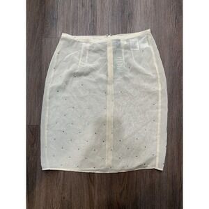 Divided RHINESTONE-EMBELLISHED SKIRT Size 6 Cream Mini